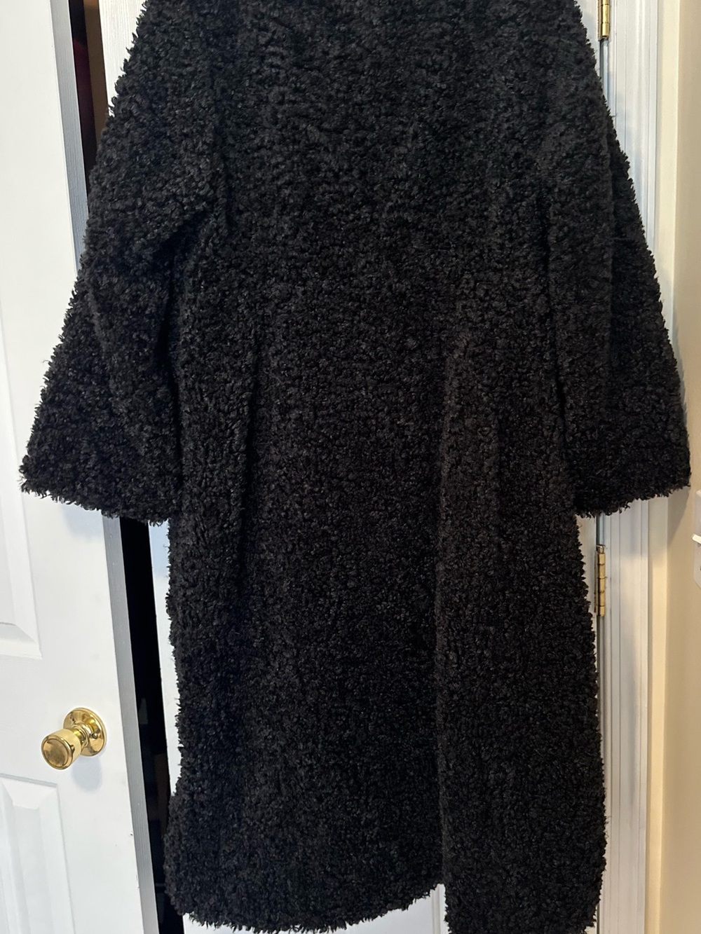H&M Women’s Black Faux Shearling Long Coat size xxl - Picture 3 of 11